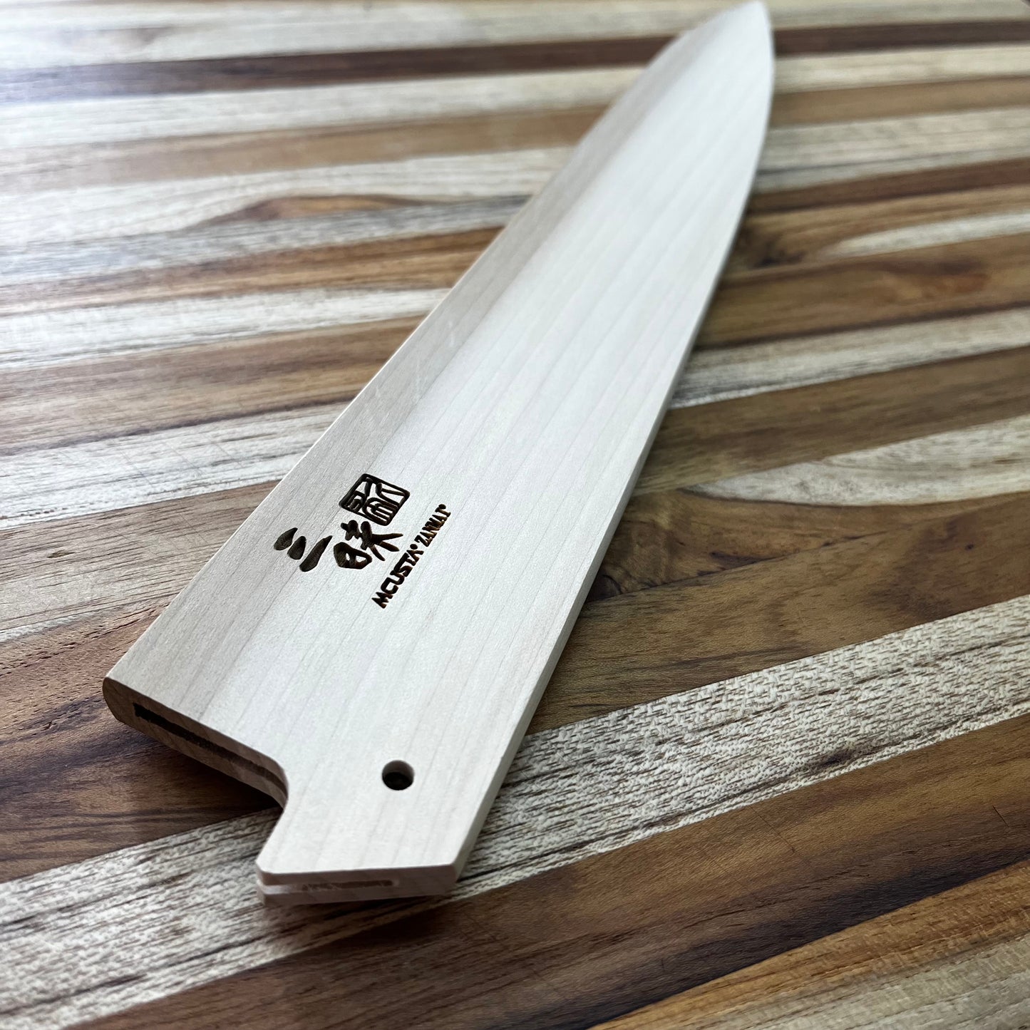 Mcusta Zanmai Natural Wood 270mm (10.5") Sujihiki Saya w/ Pin