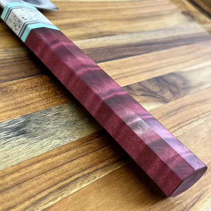 3rd Hill Customs Damasteel 215mm (8.5") Gyuto w/ Red Curly Maple Handle