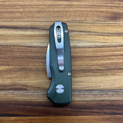 Pro-Tech Runt 5 2" Auto w/ Wharncliffe Blade & Green Aluminum Handle