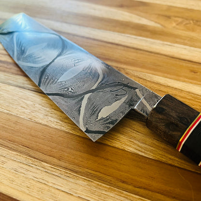 Running Man Forge 6.5" Custom Damascus Nakiri