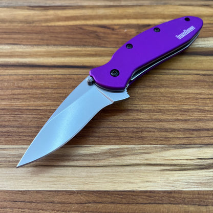 Kershaw Scallion 2.5" Flipping Knife w/ Purple Aluminum Handle