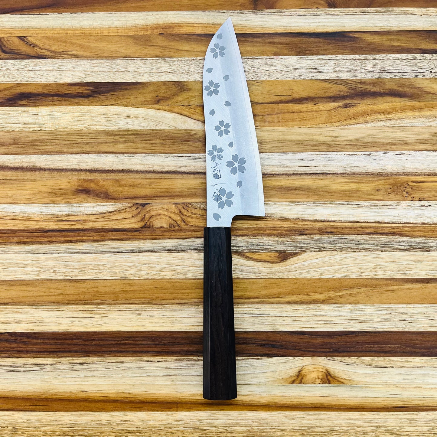 Kikuichi *LIMITED EDITION* Sakura 170mm (6.5") Santoku w/ Ebony Handle