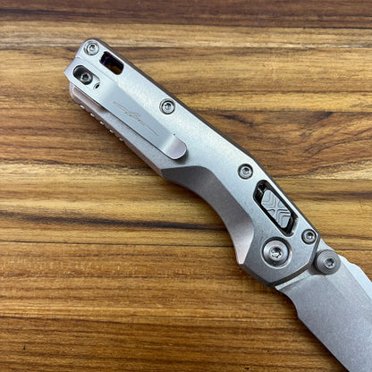 Microtech Marfione Select MSI Mini Ram-Lok 3" Folding Knife w/ Stonewashed Titanium & Purple Accented Handle
