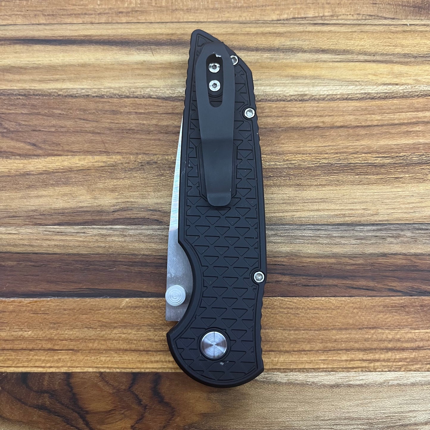 Pro-Tech TR-3 Integrity 3.5" Folding Knife w/ Black Relic Texture Aluminum Handle & Black Lip Pearl Button