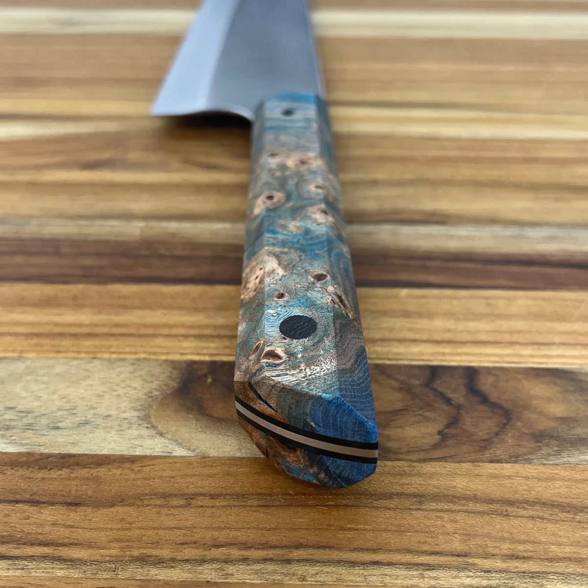 Running Man Forge Ready Series 210mm (8.25") Gyuto w/ Blue Maple Burl Handle
