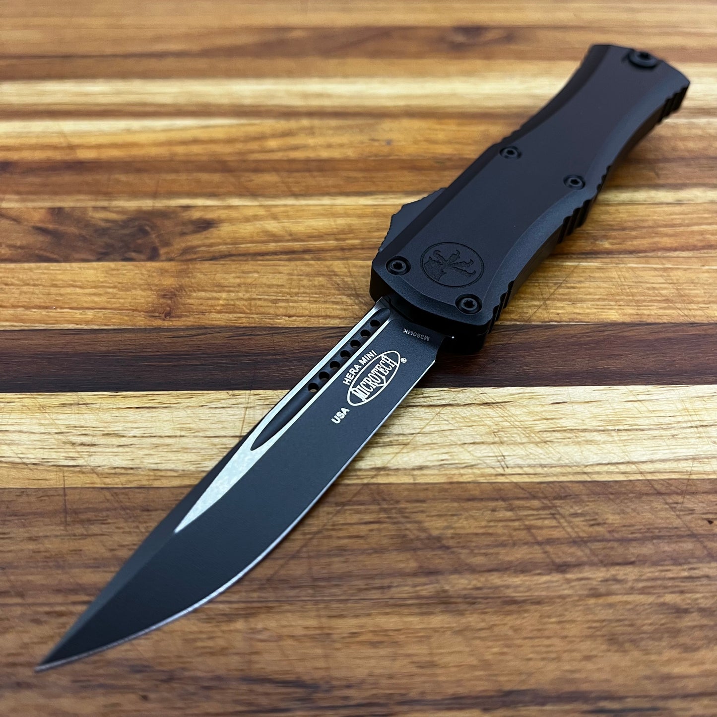 Microtech Hera II Mini S/E 3" Tactical OTF w/ Black Aluminum Handle