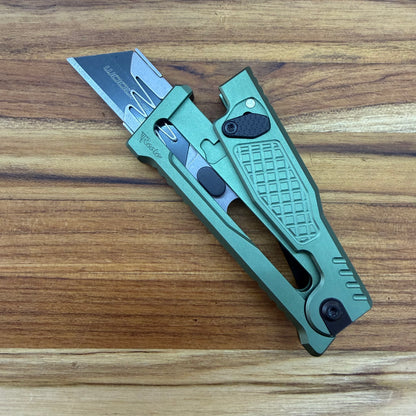 Reate Exo-U Gravity 2.5" Utility Knife w/ Green Diamond Handle
