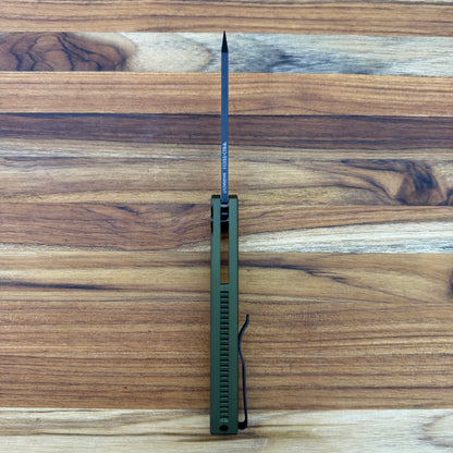 Pro-Tech Malibu 3.25" Flipping Knife w/ Black DLC & Green Aluminum Handle