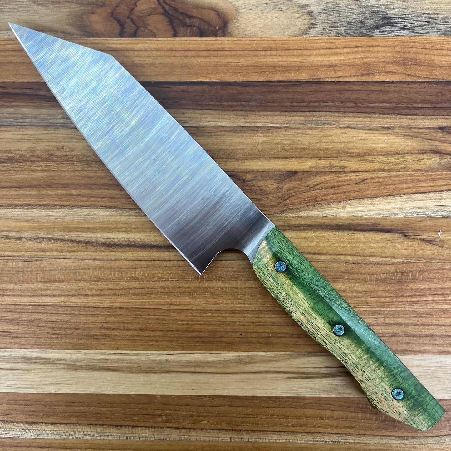 Meglio Blade Show Semi-Custom 6.5" Satin Kiritsuke w/ Green Primavera Handle