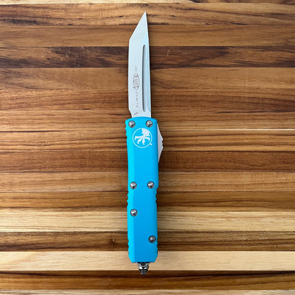 Microtech UTX-85 T/E 3" OTF w/ Turquoise Aluminum Handle