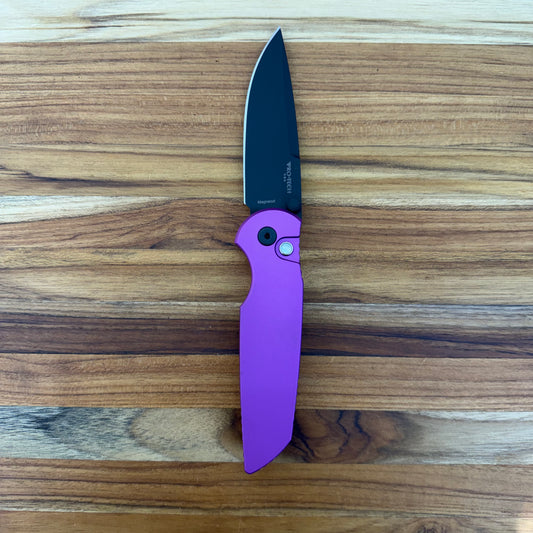 Pro-Tech TR-3 Integrity 3.5" Folding Knife w/ Solid Purple Aluminum Handle