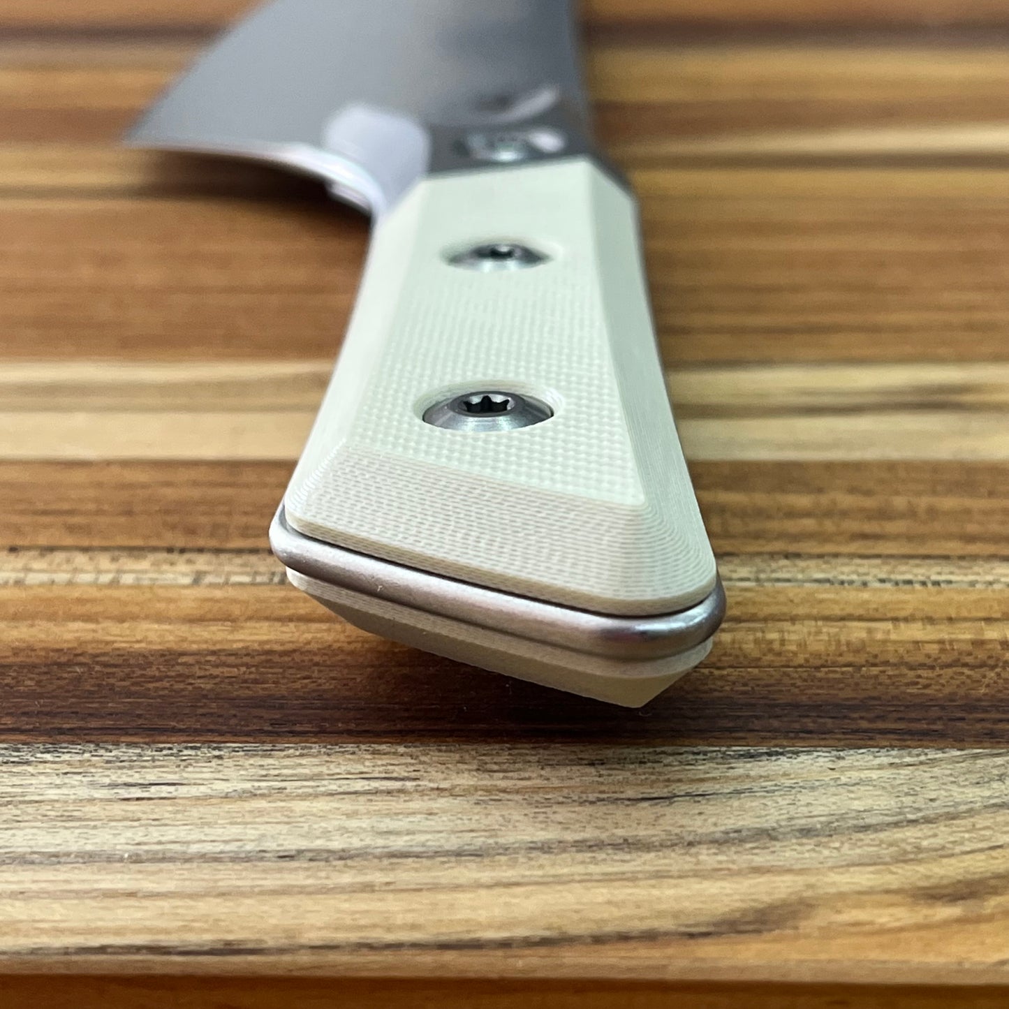 Microtech Culinary 8" Chef's Knife w/ Titanium Bolster & Ivory G10 Handle