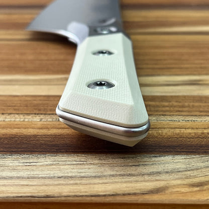 Microtech Culinary 8" Chef's Knife w/ Titanium Bolster & Ivory G10 Handle