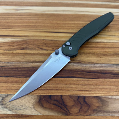 Pro-Tech Avalon 4" Folding Knife w/ Knurled Green Aluminum Handle