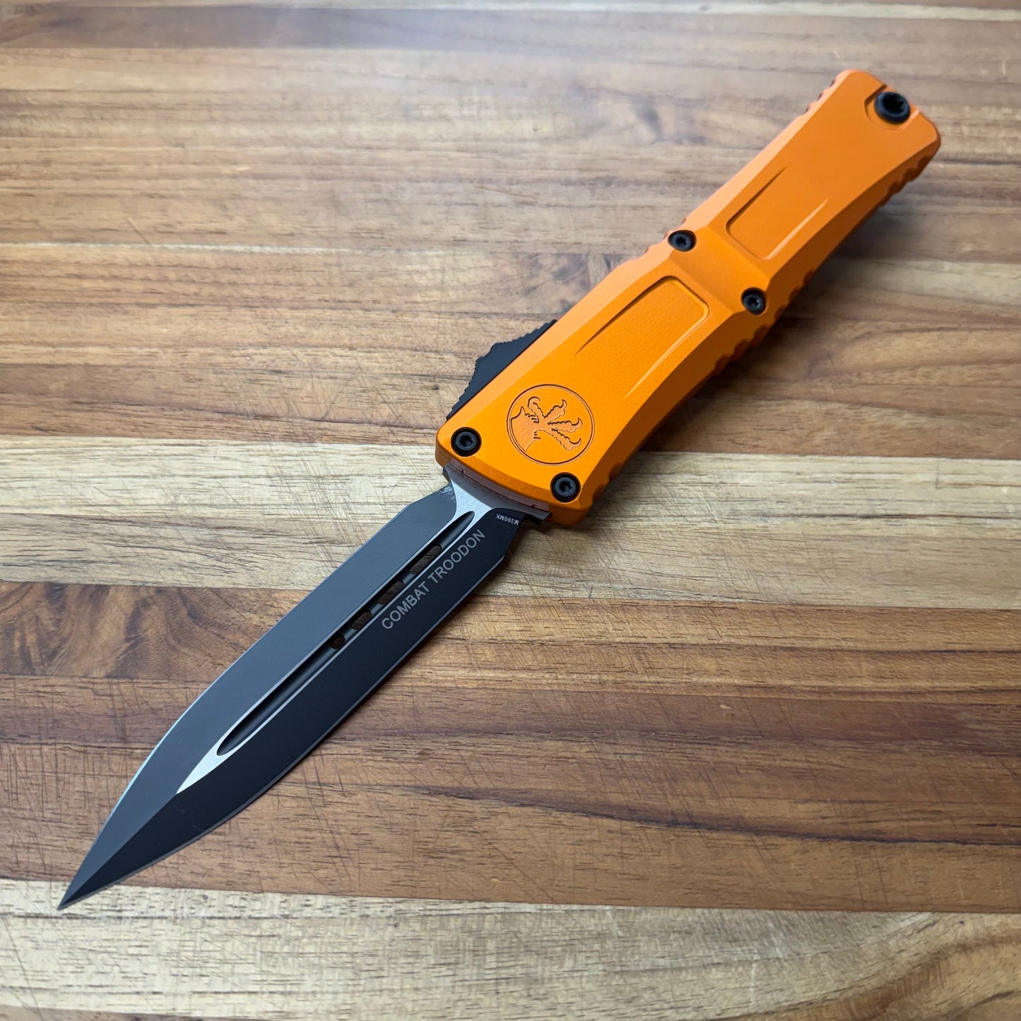 Microtech Combat Troodon Gen III D/E 4" OTF w/ Orange Aluminum Handle