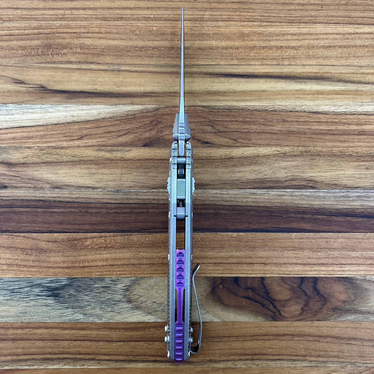 Microtech Marfione Select Amphibian Mini 3.25" Folding Knife w/ RAM-LOK & Purple Accented Titanium Handle