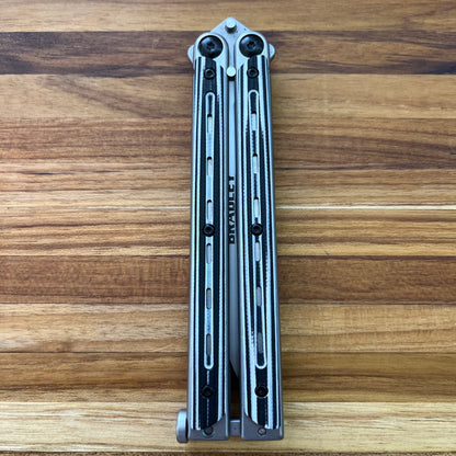 Bradley Cutlery Co Kimura Balisong 3.75" Butterfly Knife w/ Black and white Scale handle