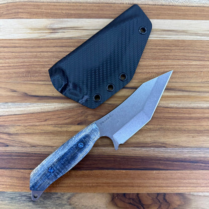 Meglio Blade Show Semi-Custom H-Series 4" Outdoor Kitchen Knife w/ Blue Primavera Handle