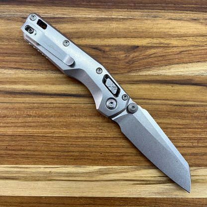 Microtech Marfione Select MSI Mini Ram-Lok 3" Folding Knife w/ Stonewashed Titanium & Purple Accented Handle