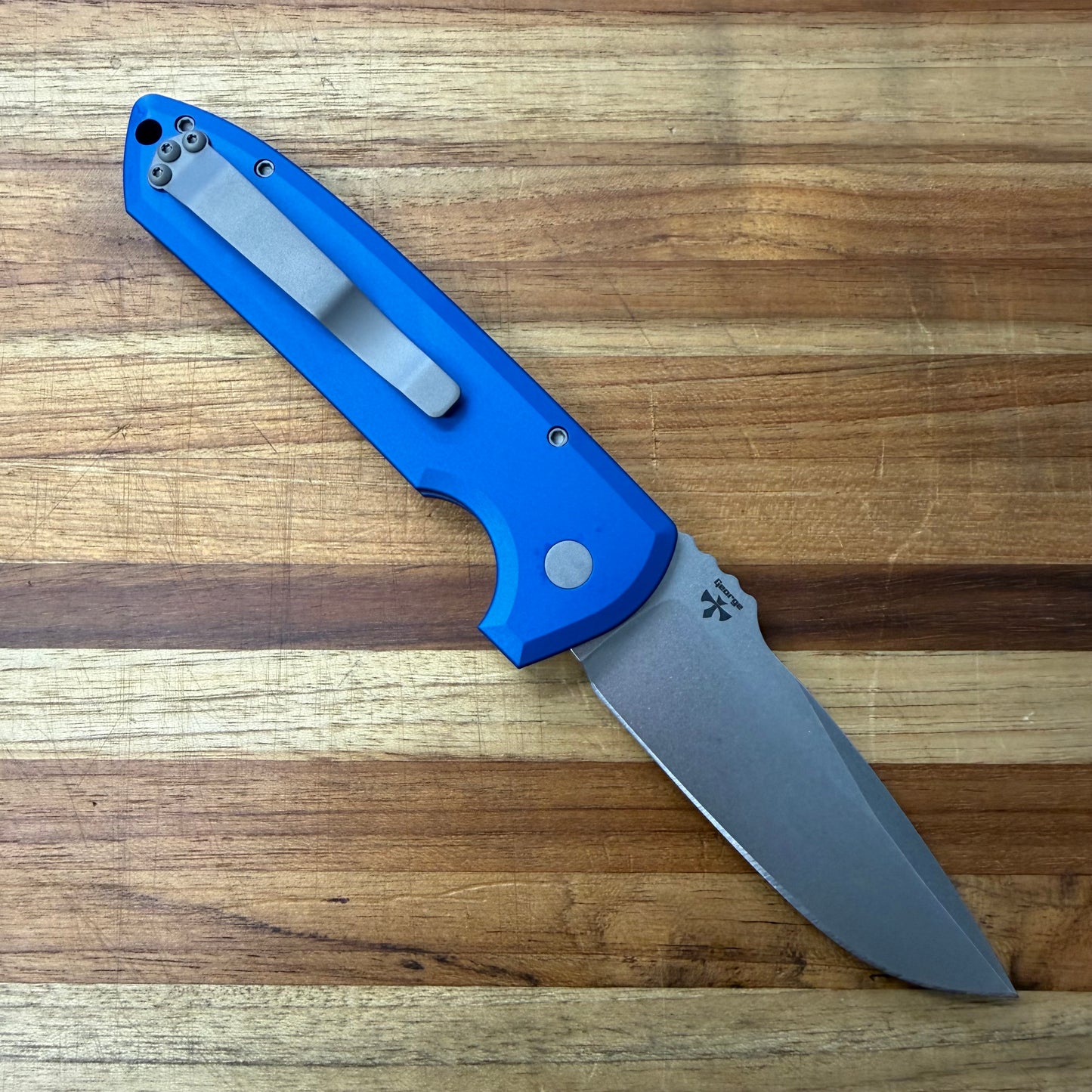 Pro-Tech Rockeye 3.25" Auto w/ Blue Aluminum Handle