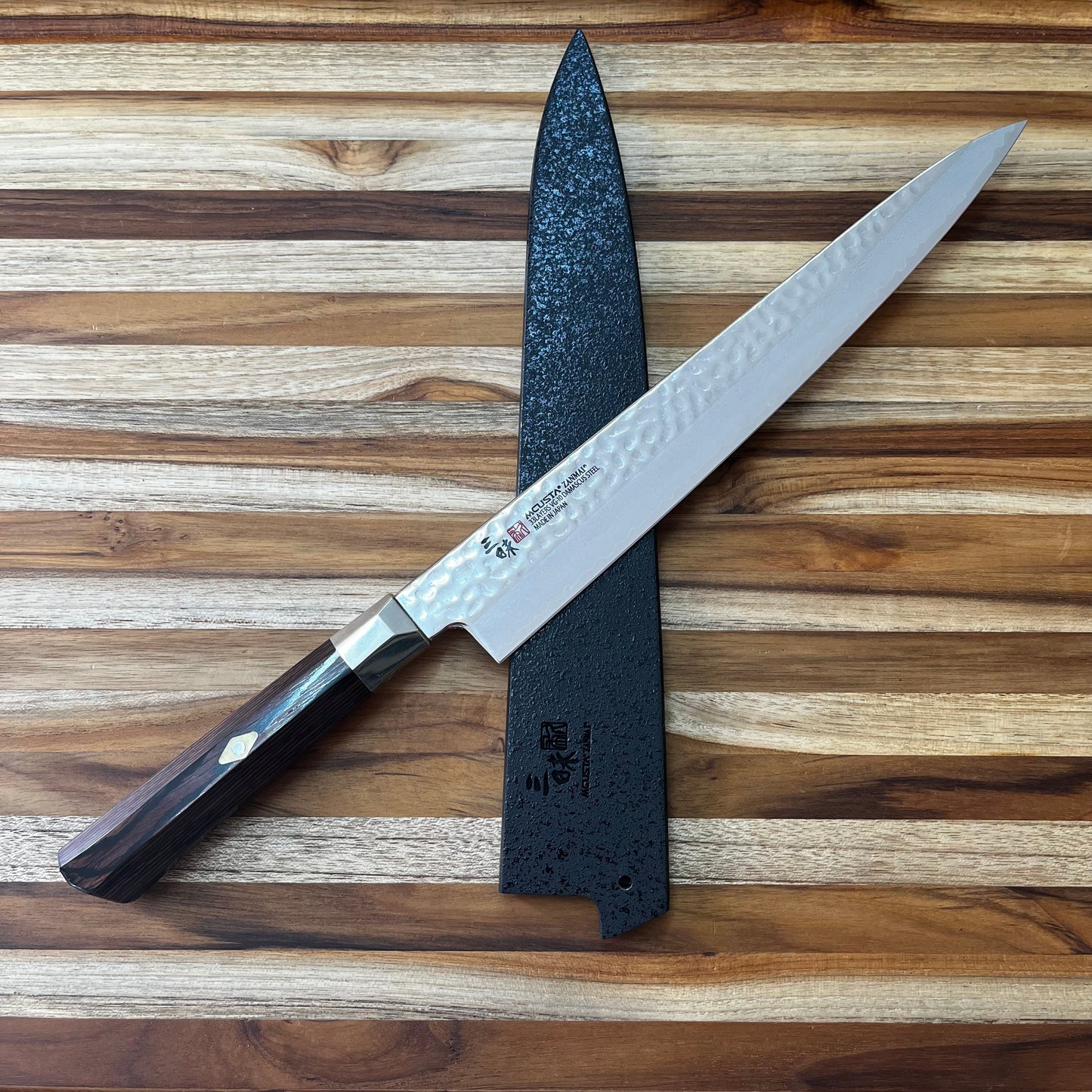 Mcusta Zanmai Black 300mm (11.75") Sujihiki Saya w/ Pin
