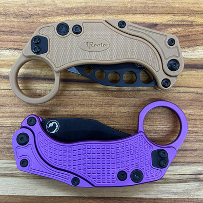 Reate EXO-K 3" PVD Purple Gravity Karambit w/ Trainer Knife