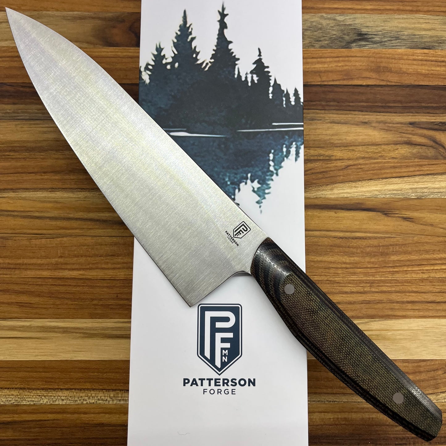 Patterson Forge Semi-Custom 200mm (8") Chef's Knife w/ Canvas Micarta Handle