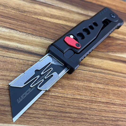 Reate Exo-U Gravity 2.5" Utility Knife w/ Black Speedhole Handle