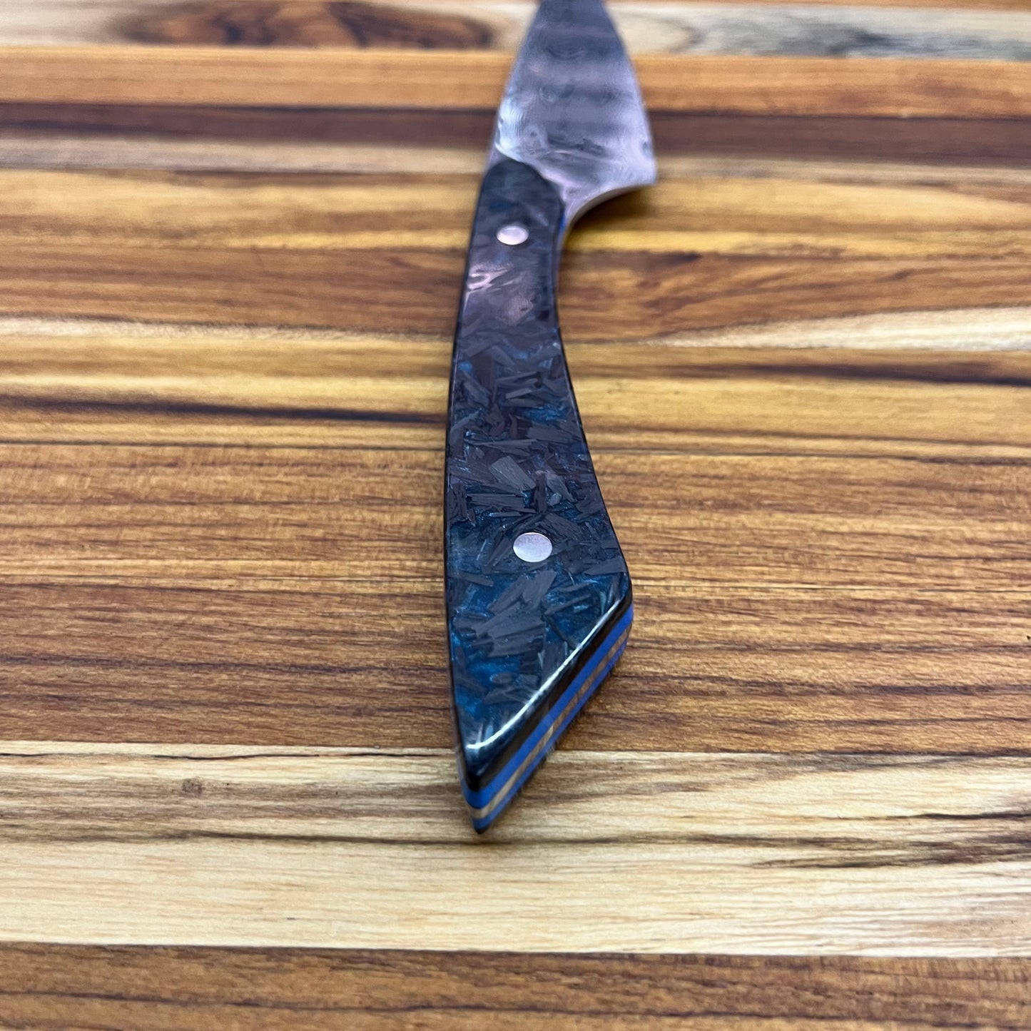 Studio Blade PFDC 4.25" Damasteel Steak Knife Gray/Blue Carbon Fiber/Resin
