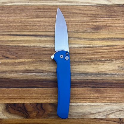 Pro-Tech Malibu 3.25" Flipping Knife w/ Wharncliffe Blade & Blue Aluminum Handle