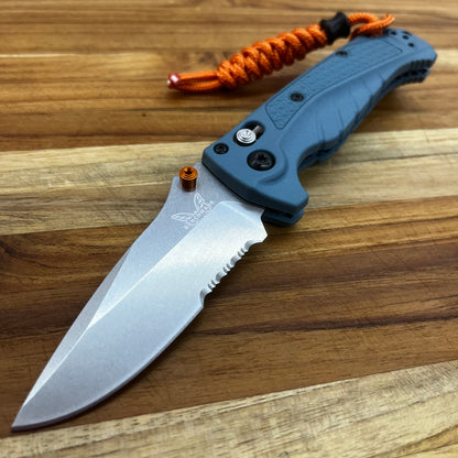 Benchmade Mini Adira 3.25” P/S Folding Knife w/ Depth Blue Grivory Handle