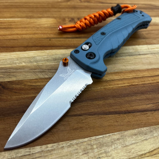 Benchmade Mini Adira 3.25” P/S Folding Knife w/ Depth Blue Grivory Handle