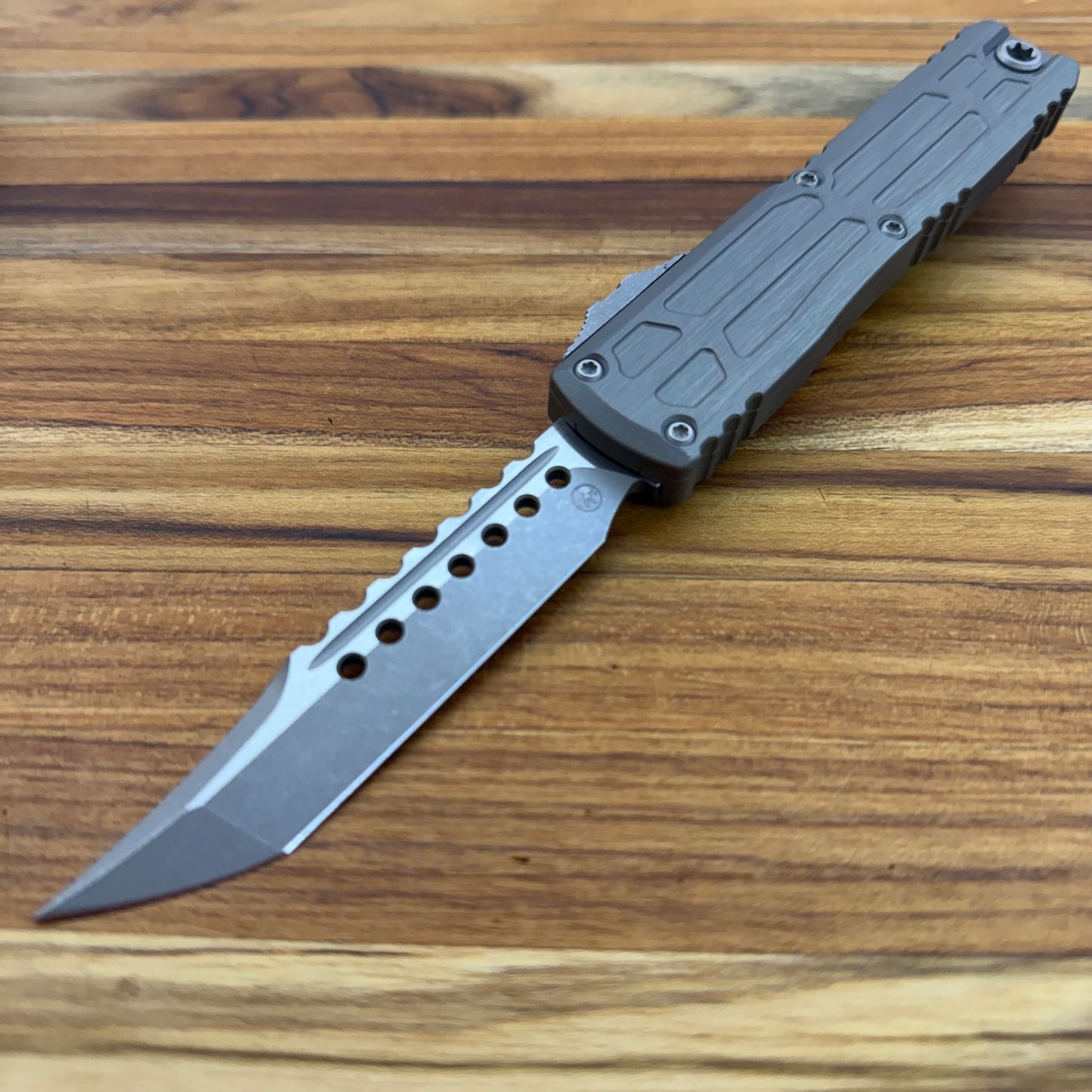 Microtech Signature Series Ultratech EX Gen III ZBP Hellhound 3.5" OTF w/ Natural Clear Aluminum Handle