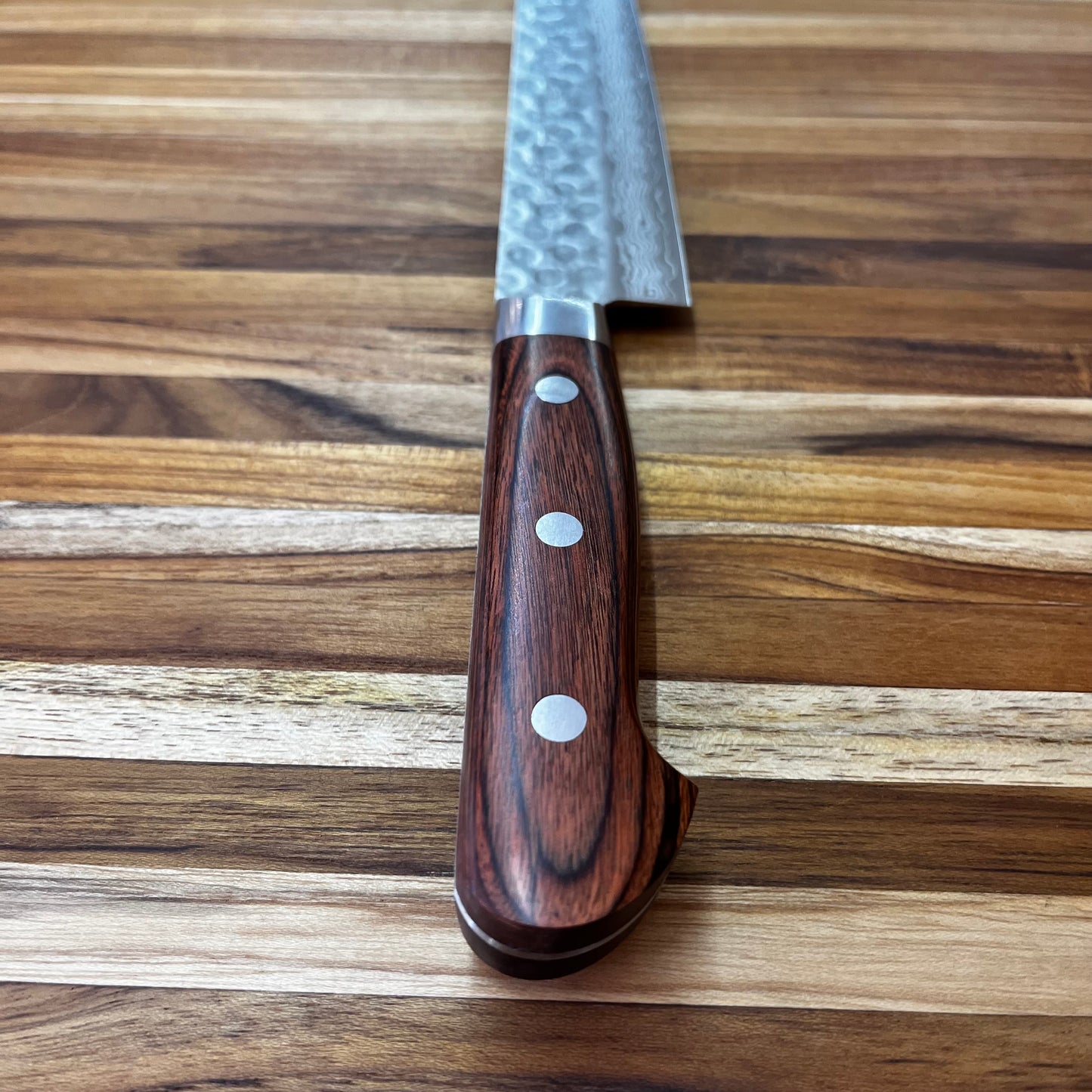 Kikuichi Warikomi Damascus Tsuchime 240mm (9.5") Sujihiki