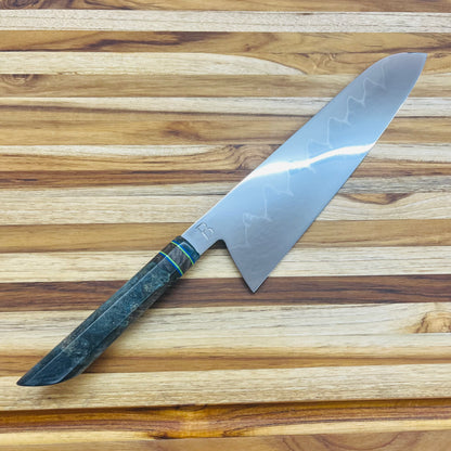 Baldwin Blades 10" Gyuto in 1095 and Turquoise Maple