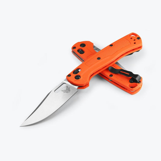 Benchmade Mini Taggedout 3" Folding Knife w/ Orange Grivory Handle