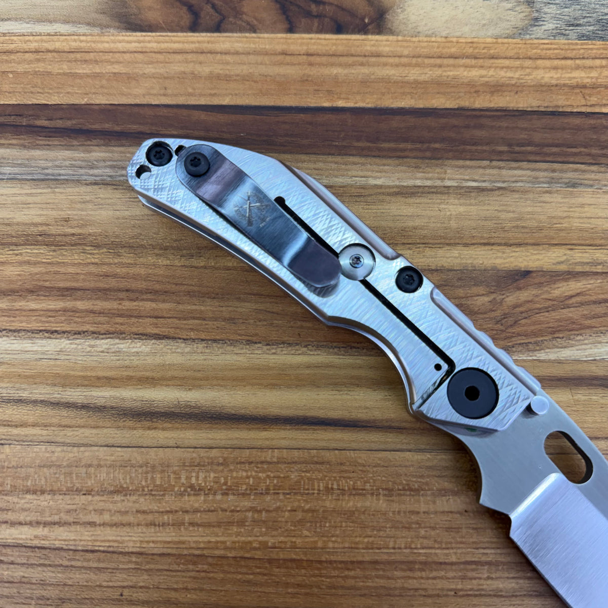 Dwyer Custom Goods BBNM 2.75" Folding Knife w/ Milled White Titanium Handle