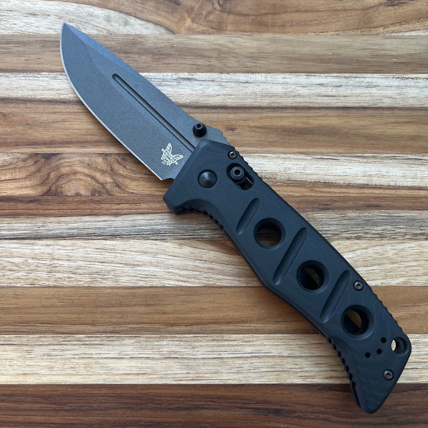 Benchmade Adamas 3.75" Folding Knife w/ Black G10 Handle & Nylon Sheath