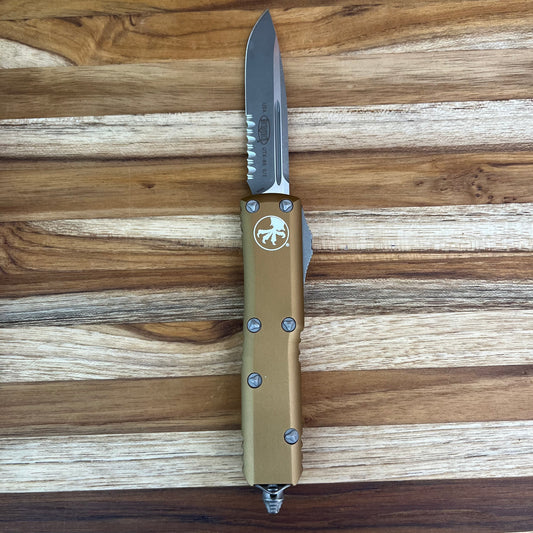 Microtech UTX-85 P/S 3" OTF w/ Tan Aluminum Handle