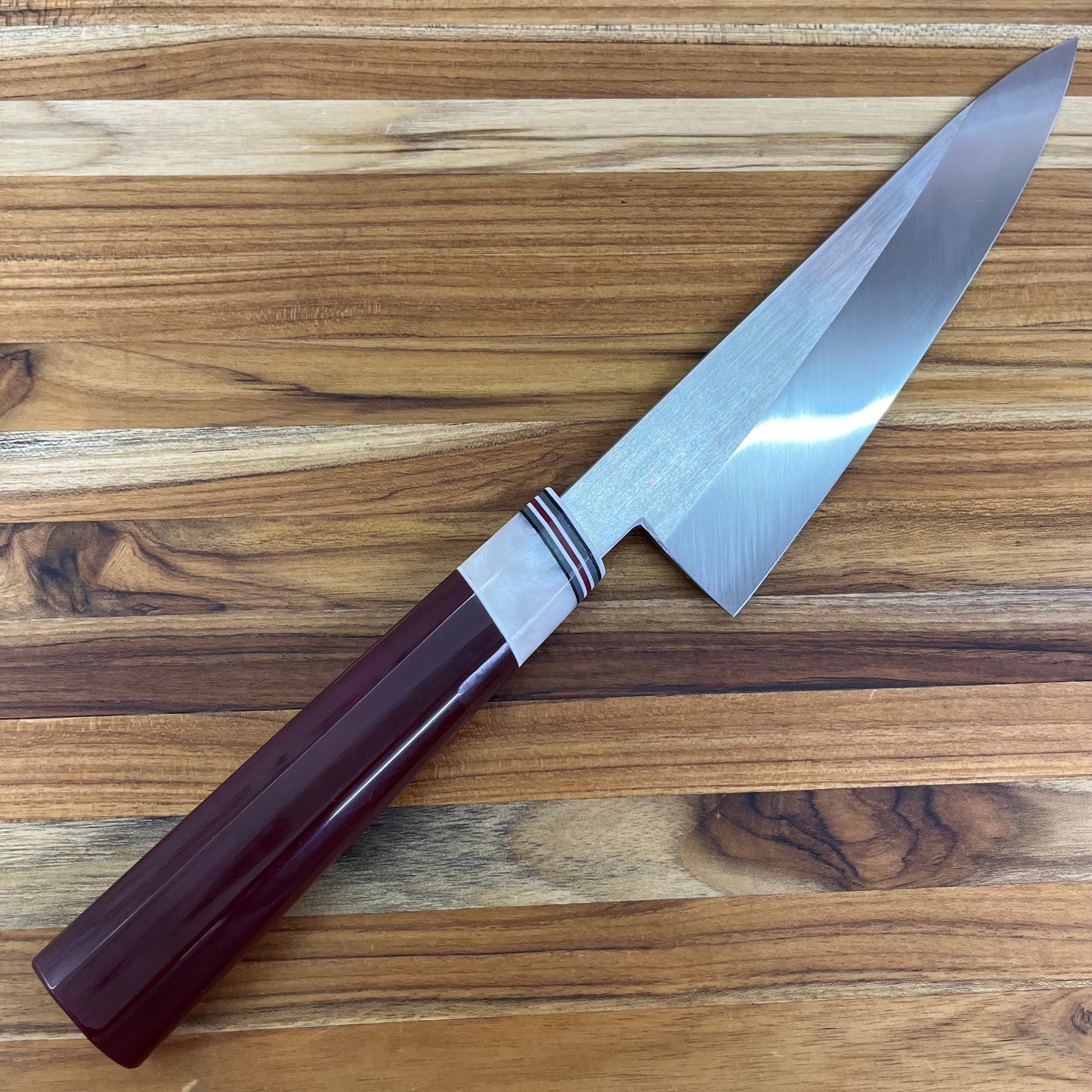 3rd Hill Customs 210mm (8.25") Chef's Knife w/ Red Wine Handle