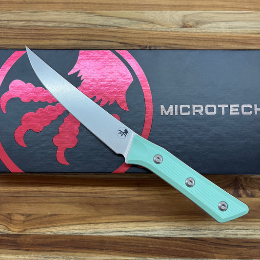 Microtech Culinary 6" Boning Knife w/ Caribbean Blue G10 Handle