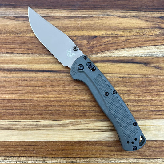 Benchmade Taggedout 3.5" Folding Knife w/ Deep Olive Grivory Handle
