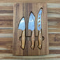 Cangshan Olive Wood 3pc Cheese Knife Set with Acacia Cutting Board