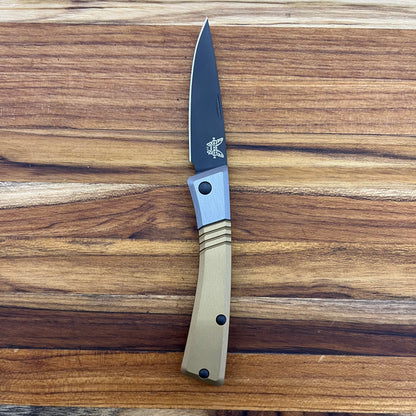 Benchmade Successor Folding Knife w/ Ash Grey & Burnt Brass Aluminum Handle