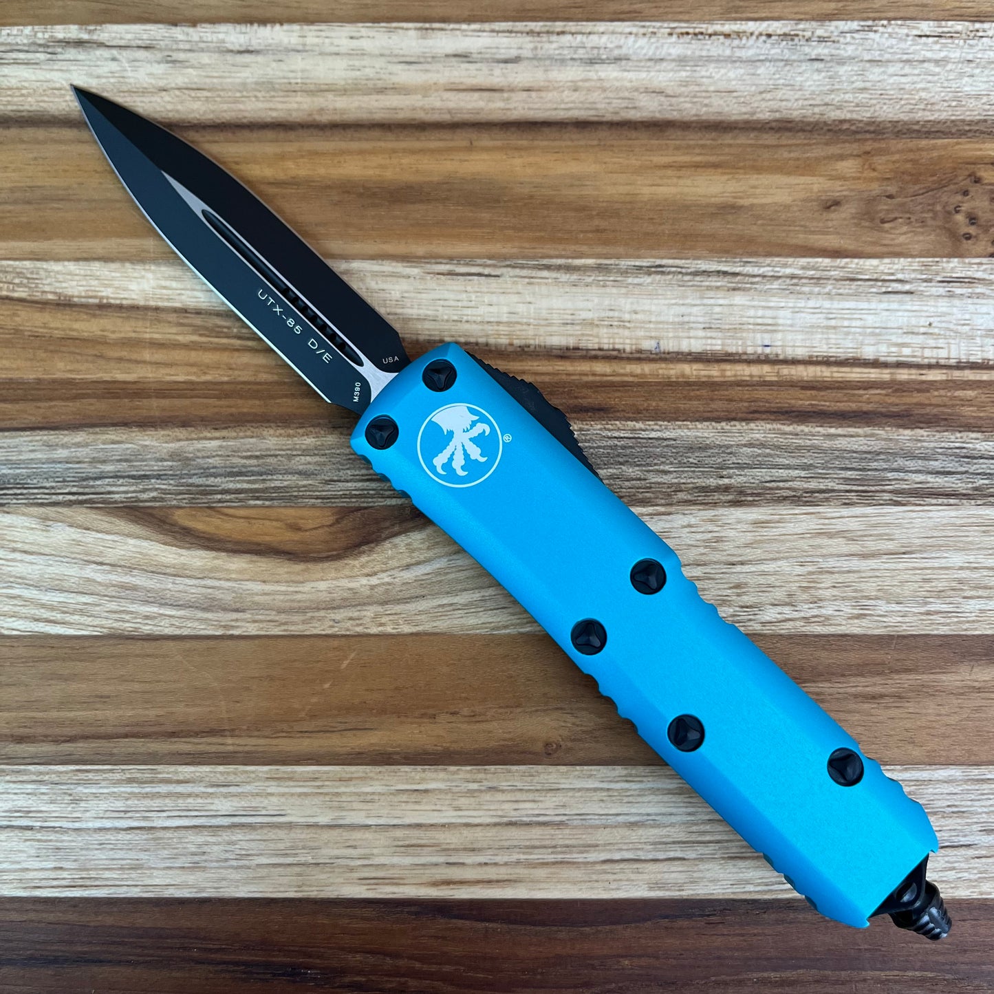 Microtech UTX-85 3" OTF Knife w/ Turquoise Aluminum Handle