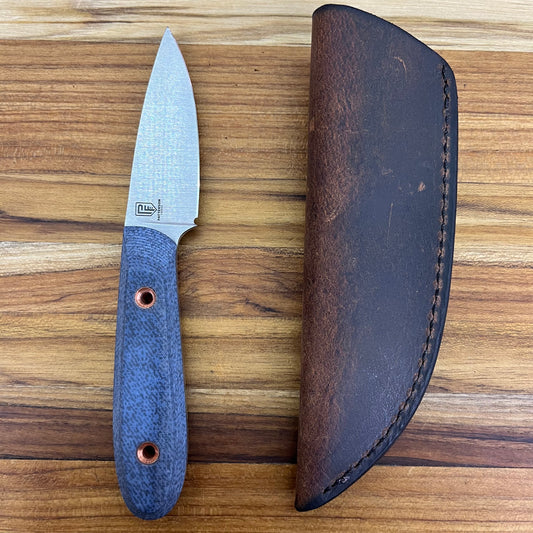 Patterson Forge 70mm (2.75") Fixed Blade w/ Denim Micarta Handle