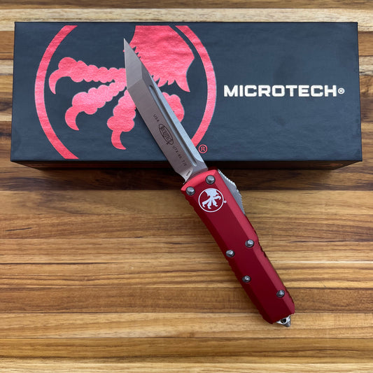 Microtech UTX-85 T/E 3" OTF w/ Red Aluminum Handle