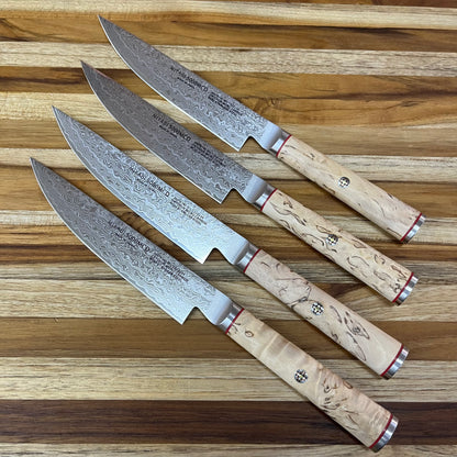 Miyabi Birchwood 4pc Steak Knife Set w/ Bamboo Box