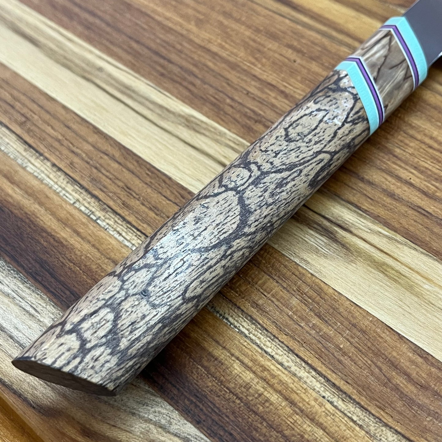 3rd Hill Customs 215mm (8.5") Gyuto w/ Spalted Cinnamon Handle