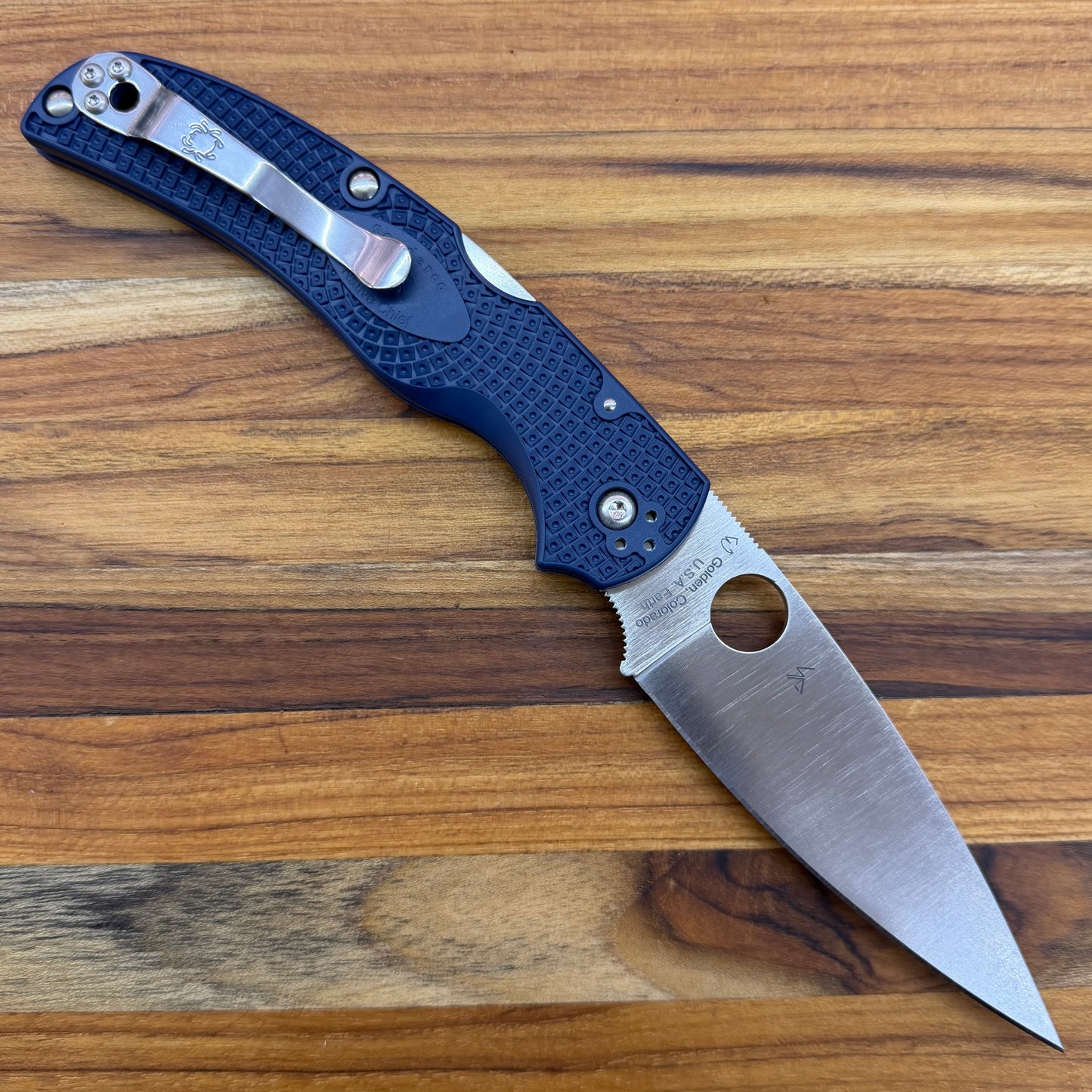 Spyderco Native Chief 4" Folding Knife w/ Dark Blue Handle
